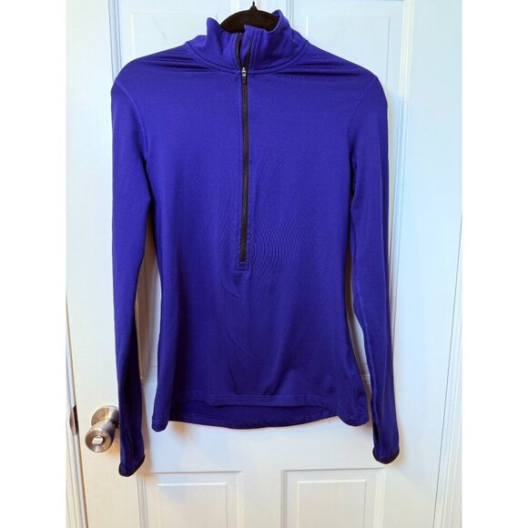 Nike PRO Women's 1/4 Zip Bright Blue Dri Fit Top - Size Medium - Picture 7 of 13